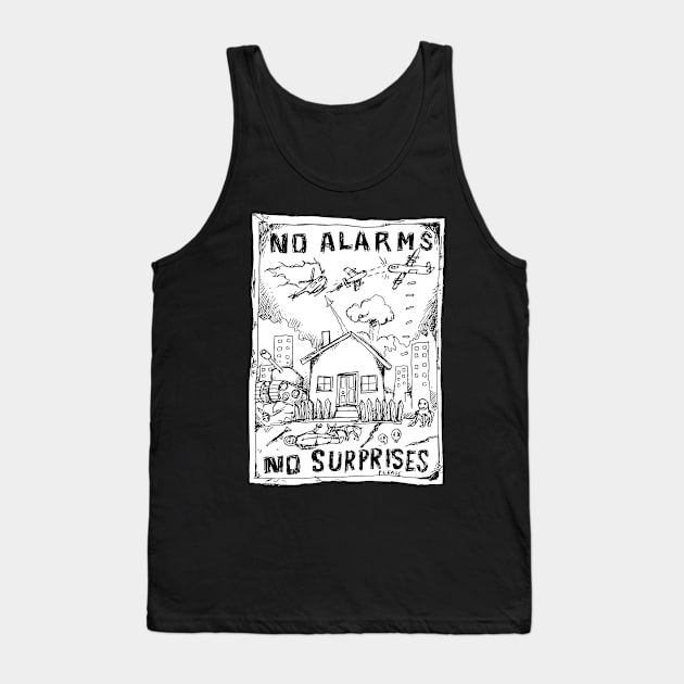 No Surprises Illustrated Lyrics Tank Top by bangart